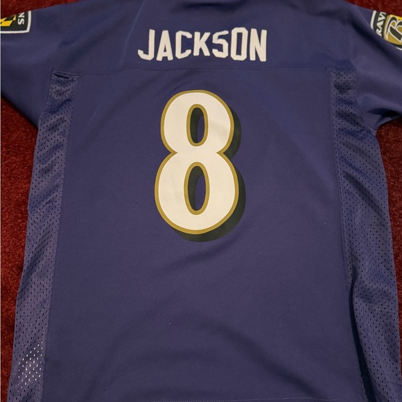 Baltimore Ravens Football Jersey Youth m medium purple NFL Nike Lamar Jackson #8 - Picture 5 of 5